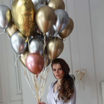 Облако хромированных шаров - 19 шт.