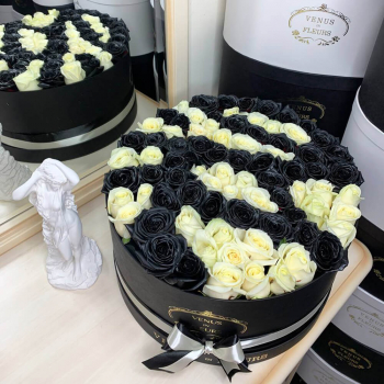 Зебра из роз - 101 шт.