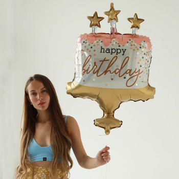 Шар торт - С днём рождения