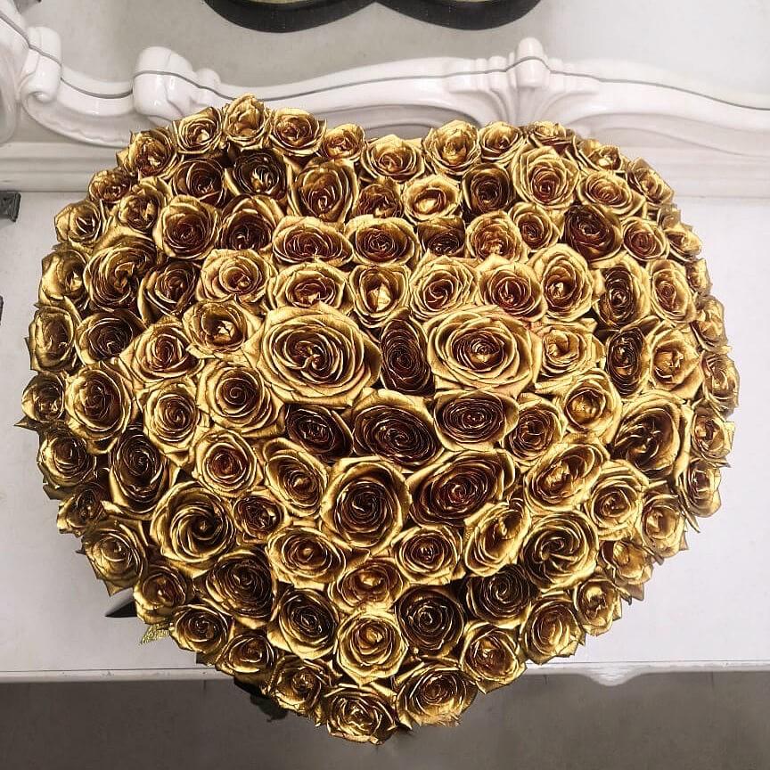 101 золотая роза - сердце