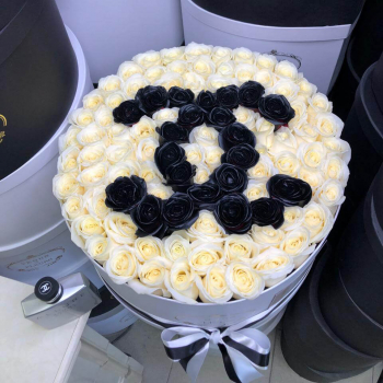 Белые розы "CHANEL" - 101 шт. Белые розы "CHANEL" - 101 шт.