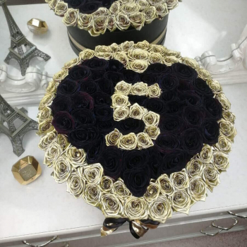 101 золотая роза с датой