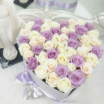 51 нежная роза - сердце