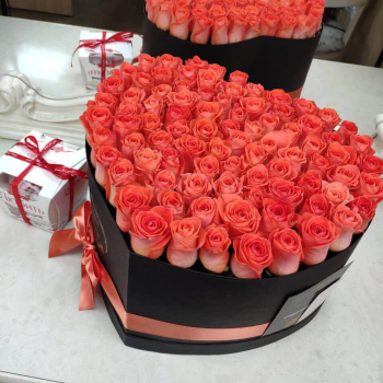 101 коралловая роза - сердце