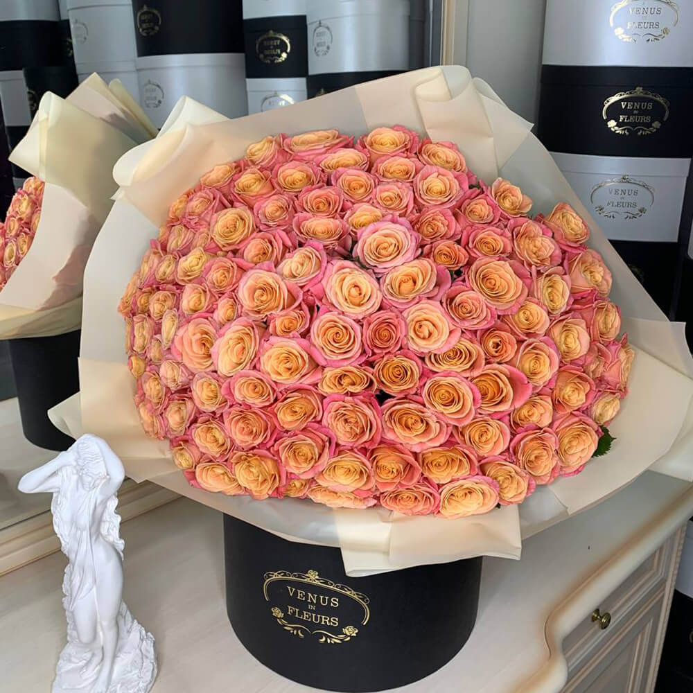 Букет из оранжевых роз от 19 шт.