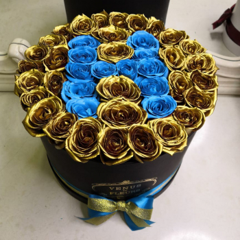 Золотые розы с буквой от 51 шт.