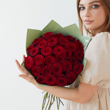 25 красных роз в букете 25 красных роз в букете