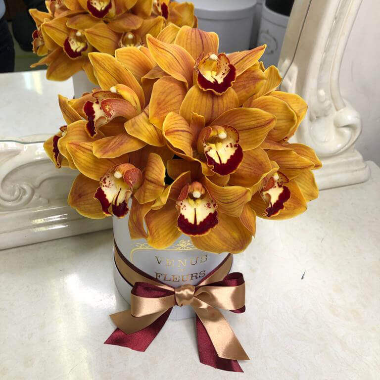 15 медовых орхидей в коробке