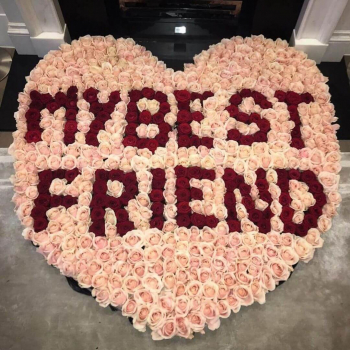 501 роза с пожеланием - сердце