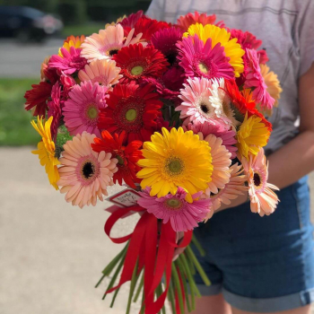 Красочный букет из 29 гербер