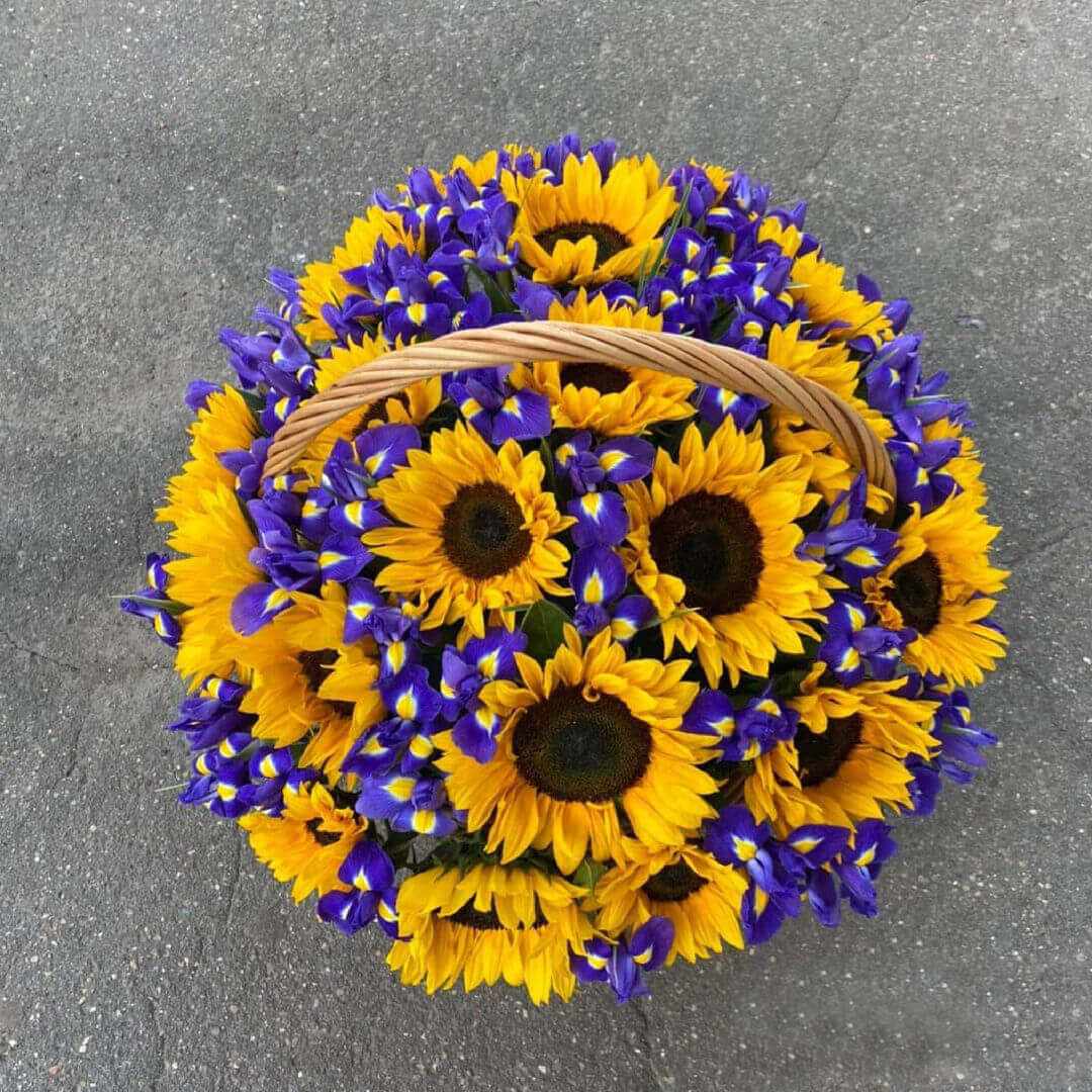 Подсолнухи с ирисами - 71 шт.