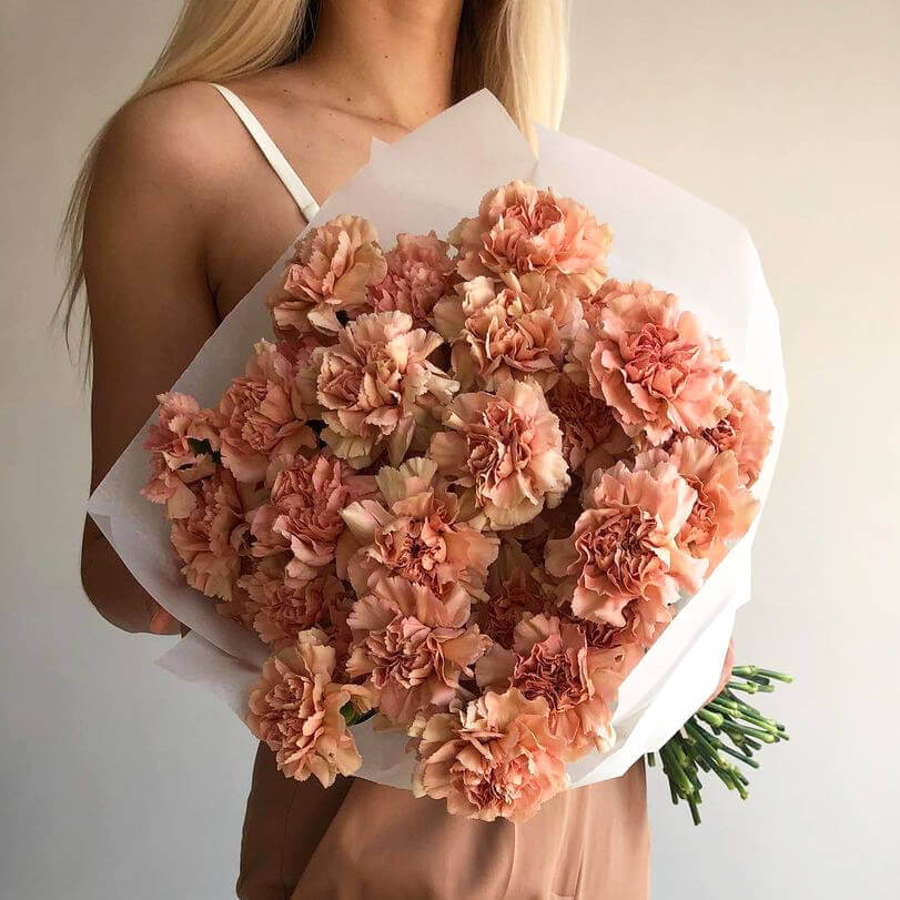 25 кофейных гвоздик в букете