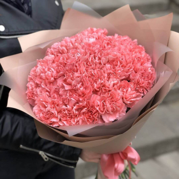 41 нежно-розовая гвоздика в букете