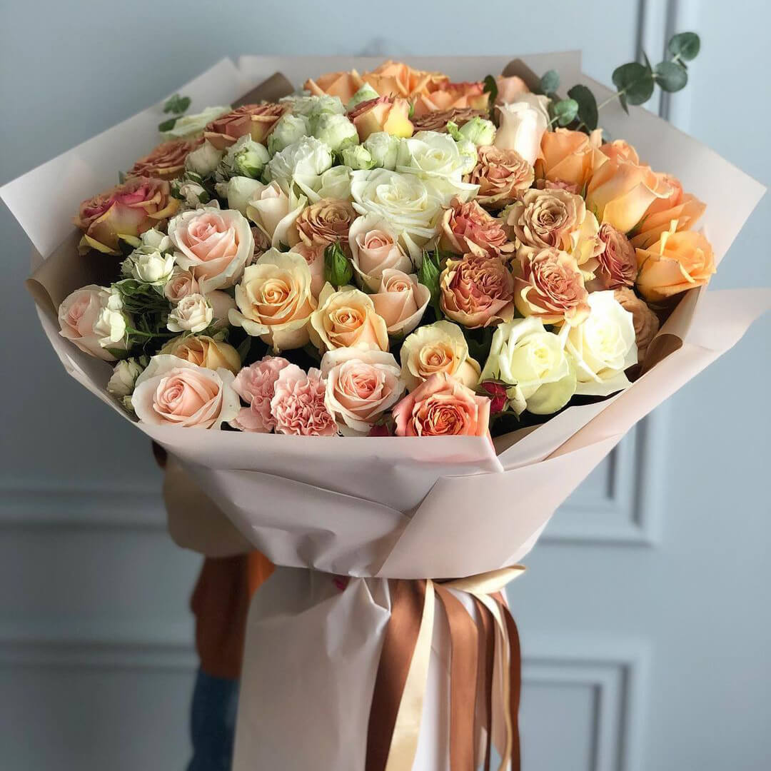 Кофейный микс из цветов - 51 шт.