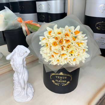 51 белый нарцисс в букете