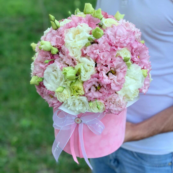 29 нежных эустом в коробке