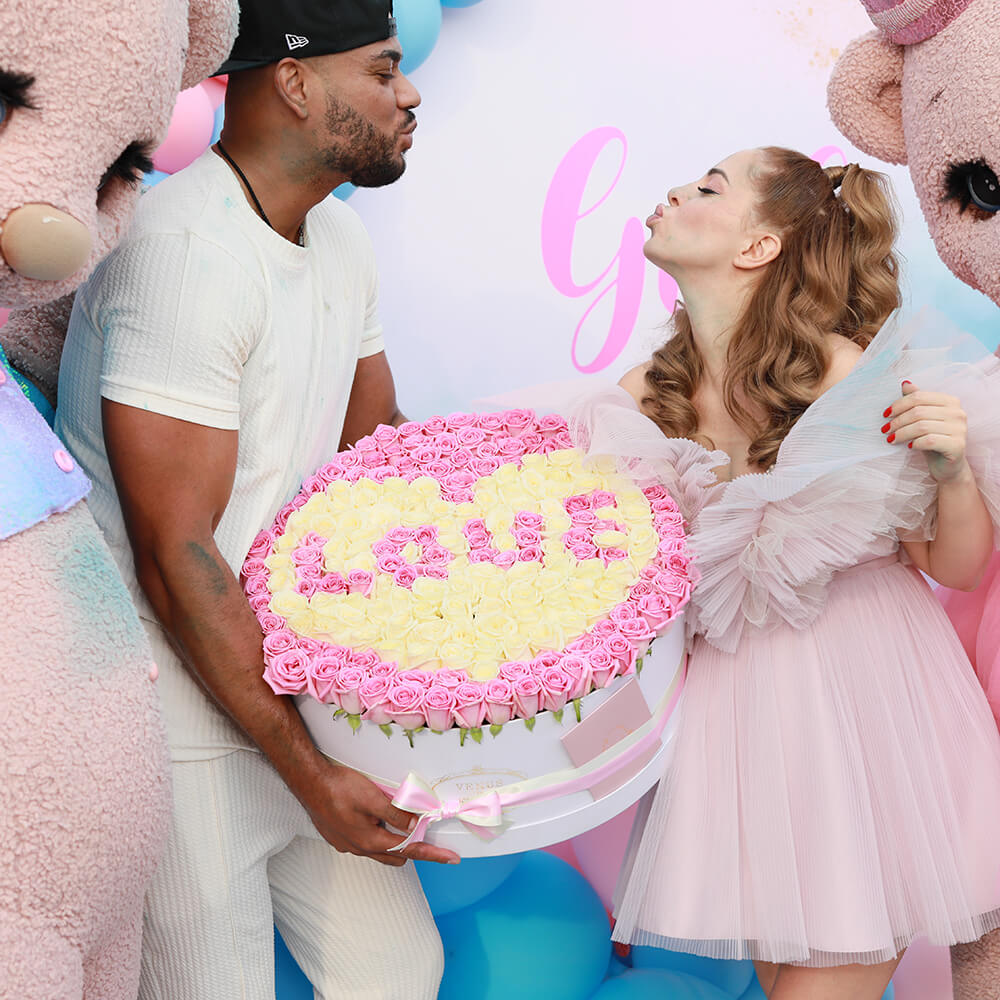 201 розовая роза "LOVE" на 14 февраля