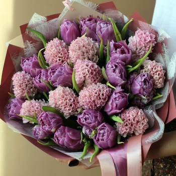 Гиацинты с тюльпанами - 29 шт.