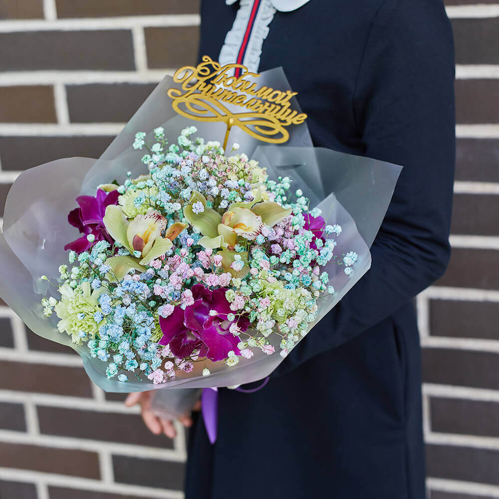 Гипсофила с орхидеями - 15 шт.