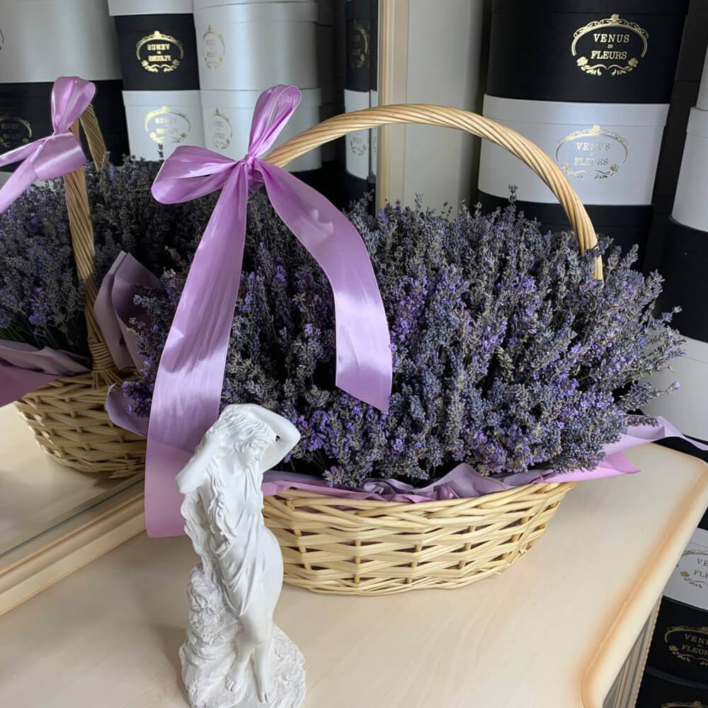 501 лаванда в корзине