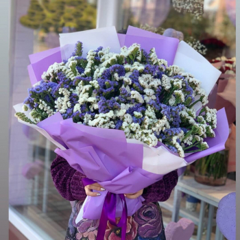 51 бело-фиолетовая  статица в букете
