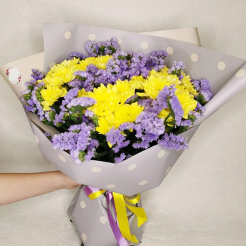 Статица с хризантемой - 15 шт.