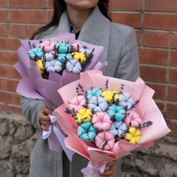 Разноцветный хлопок с лавандой - 19 шт.