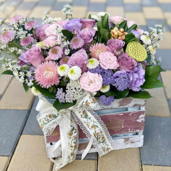 Хризантемы с лотосом - 25 шт.