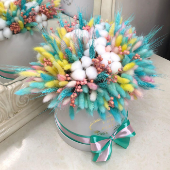 Бирюзовый лагурус с хлопком - 121 шт.