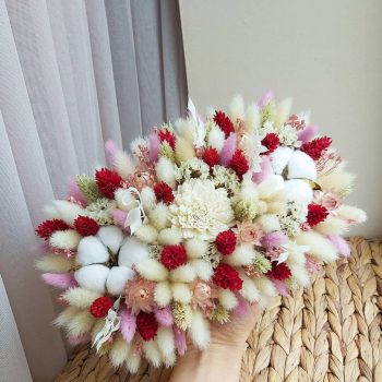 Лагурус со статицей в кашпо - 61 шт.