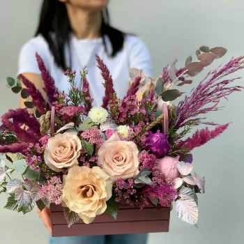 Сухоцвет роз и статицы - 31 шт.