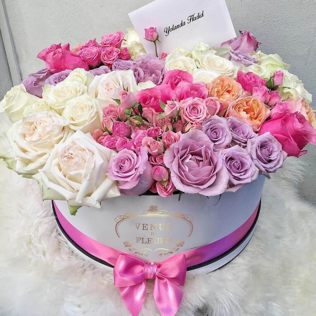 Пионовидные розы с кустовыми - 51 шт.