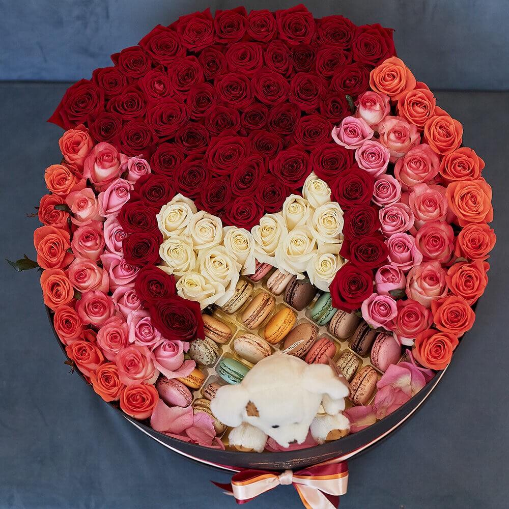 Сладкая радуга с игрушкой - 155 шт.