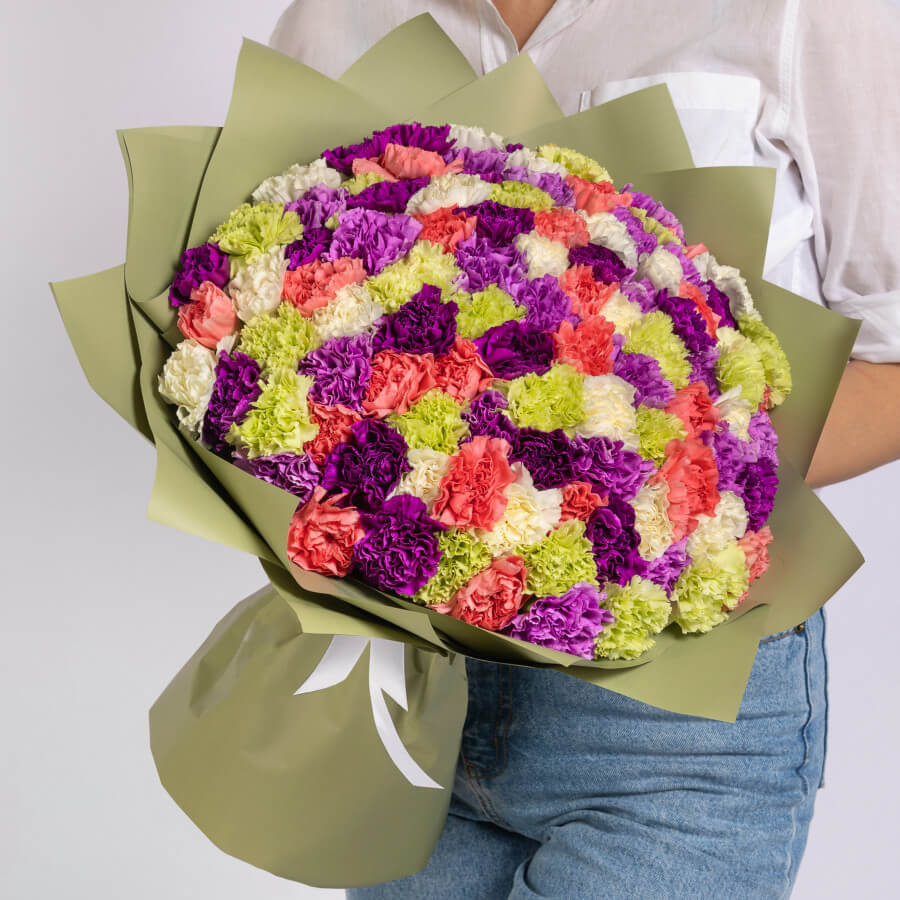 Разноцветные гвоздики - 101 шт.