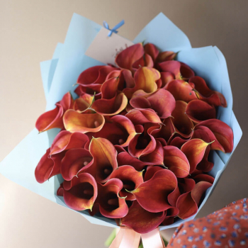 41 оранжевая калла в букете