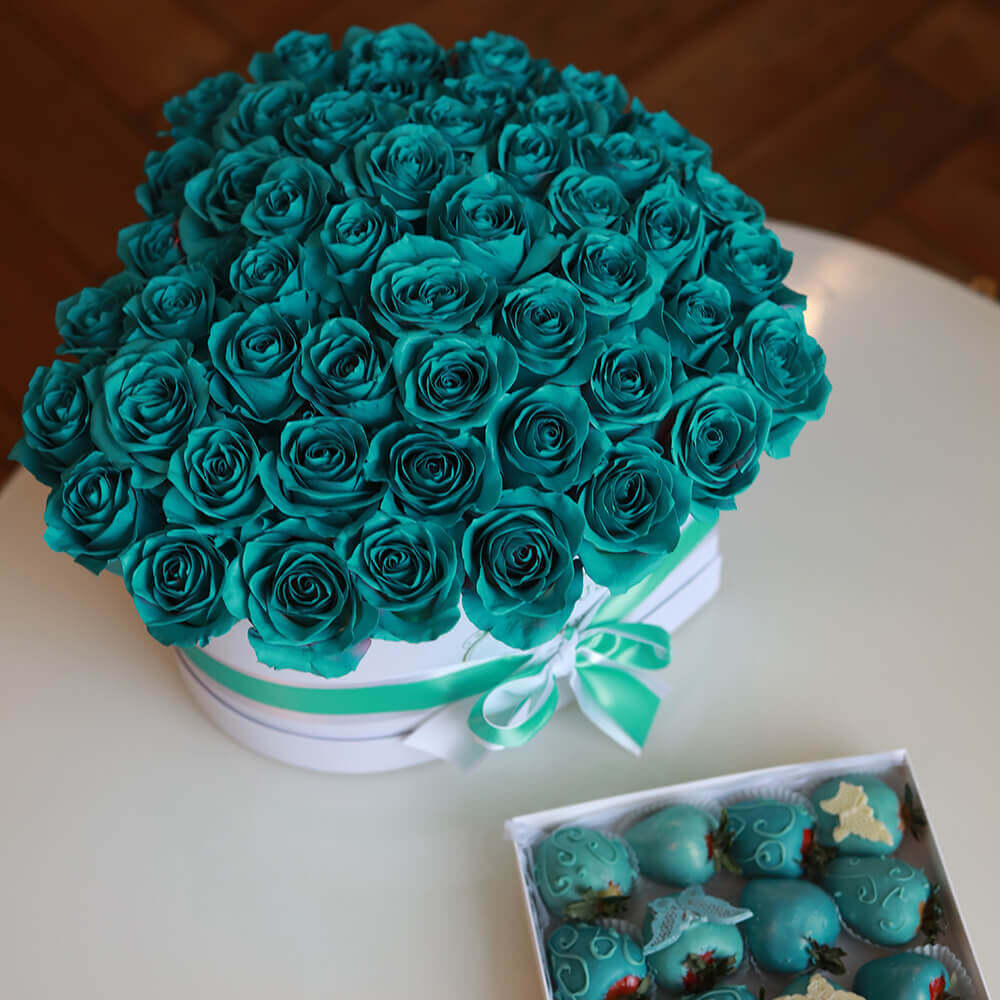 41 бирюзовая роза - сердце