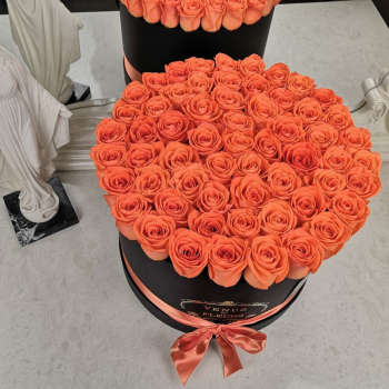 41 коралловая роза в коробке
