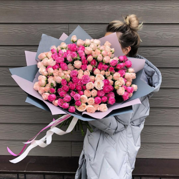 41 кустовая роза нежный микс 41 кустовая роза нежный микс