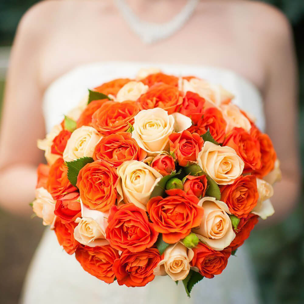 Яркий свадебный букет - 25 шт.