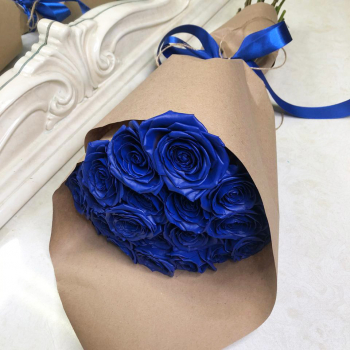 Букет синих роз - 19 шт.