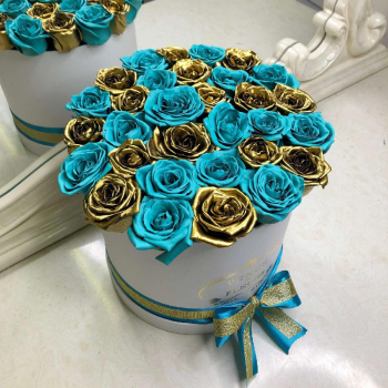 Бирюзово-золотые в коробке - 31 шт.