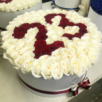 81 белая роза с датой