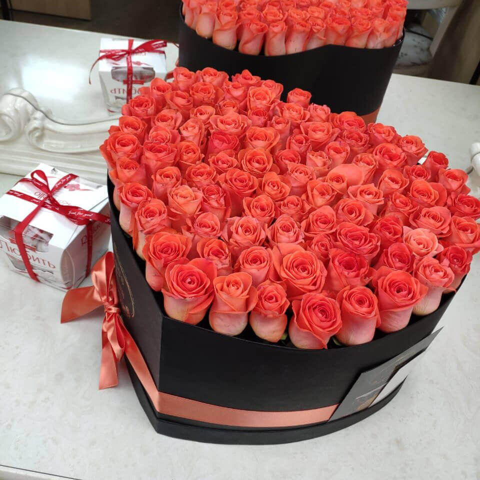 81 коралловая роза - сердце