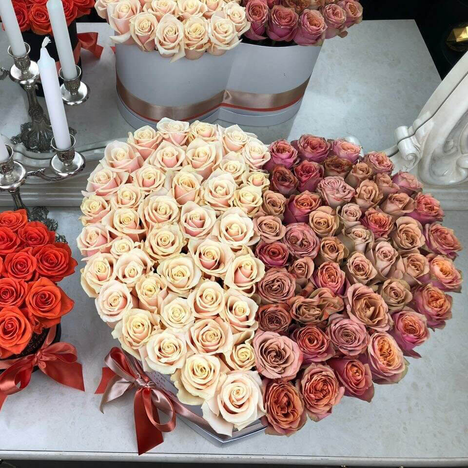 81 кофейная роза - сердце