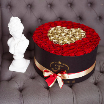 81 красная роза с сердцем