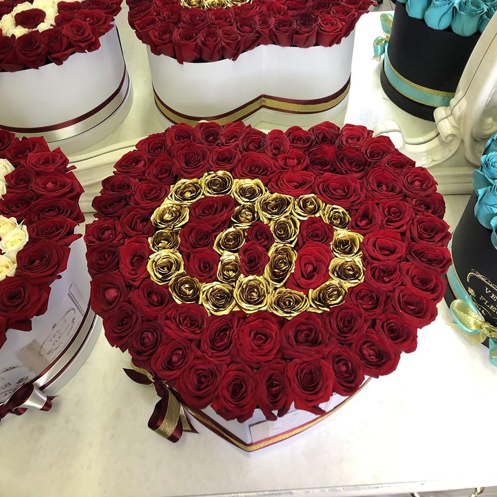 Розы "Обручальные кольца" - 81 шт.