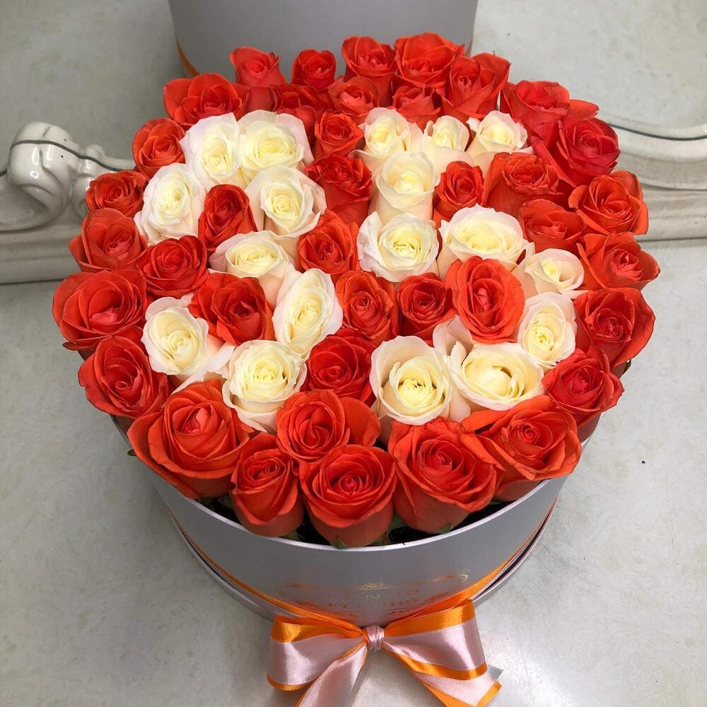 Коралловые розы с датой - 65 шт.