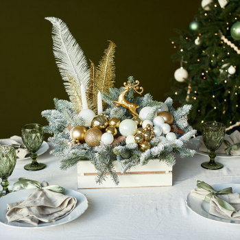 Новогодний букет в кашпо - 31 шт.