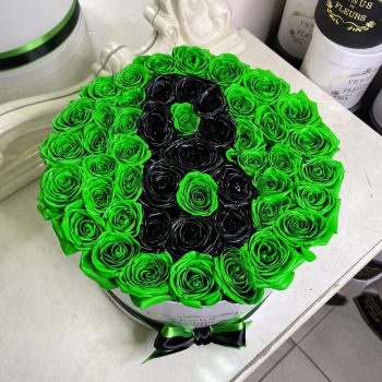 51 зеленая роза с цифрой