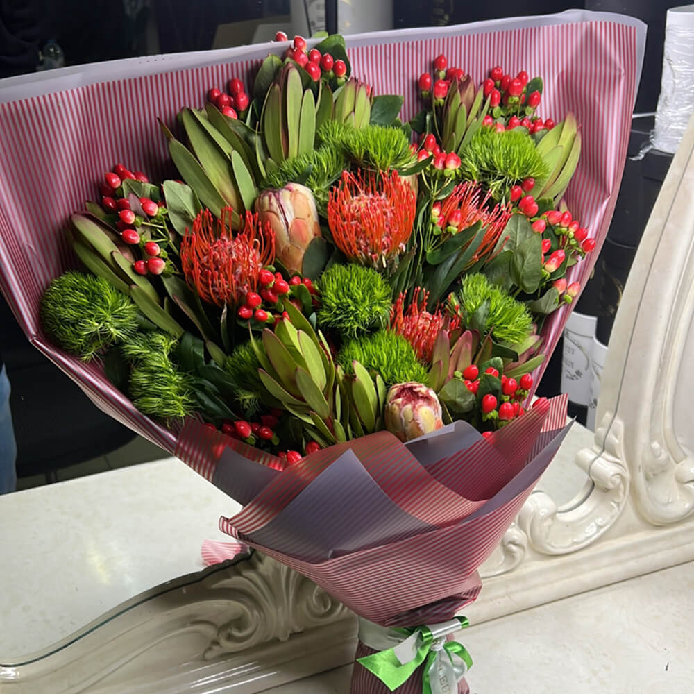 Мужской букет с протеей - 39 шт.